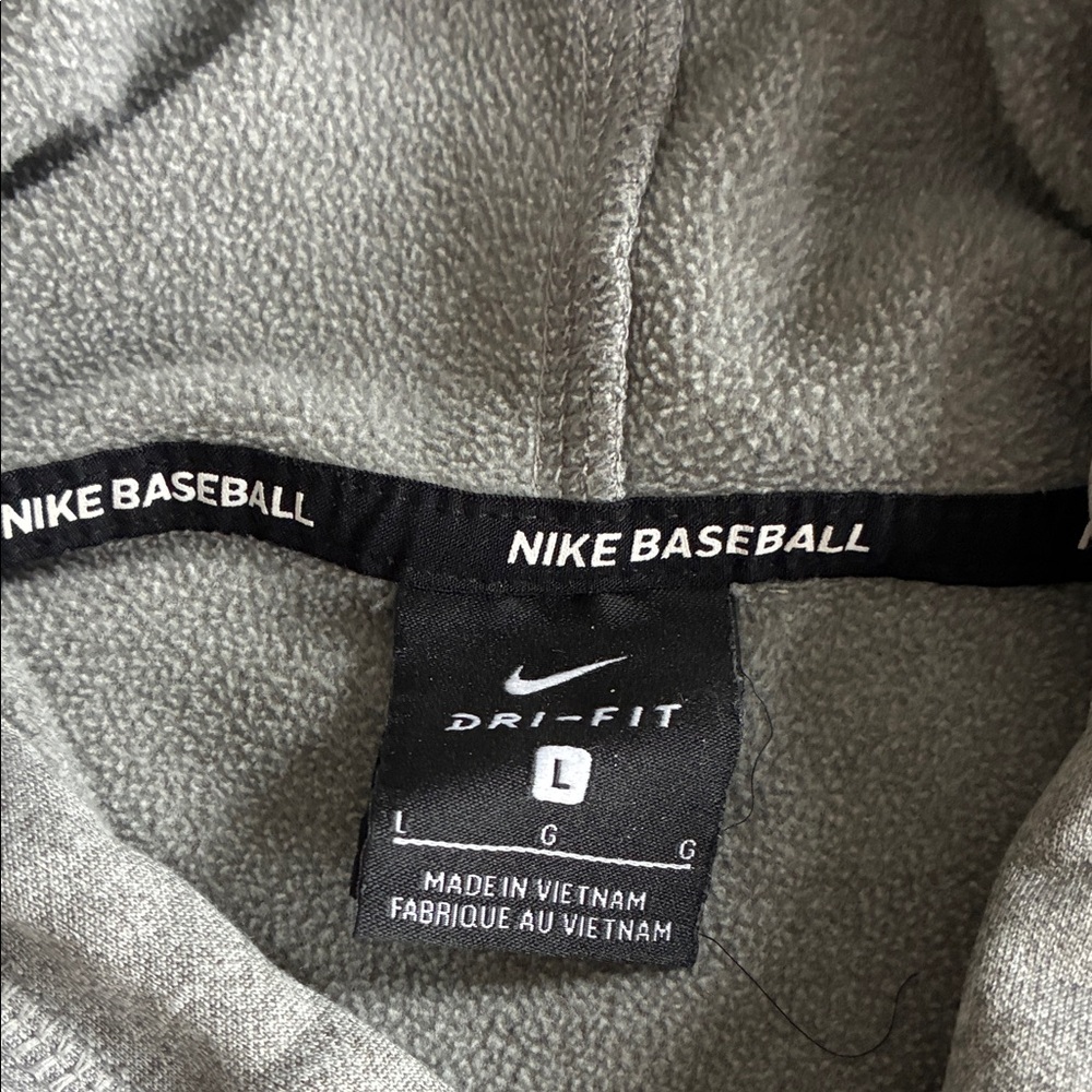 Nike Dri-Fit Heather Gray Baseball Hoodie featuring the backwards K - Picture 3 of 14